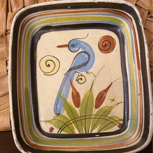 Tonala Folk Art Mexican Pottery Vintage Redware